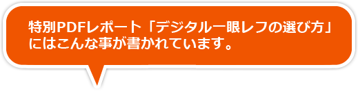 特別PDFレポート「デジタル一眼レフの選び方」にはこんな事が書かれています。